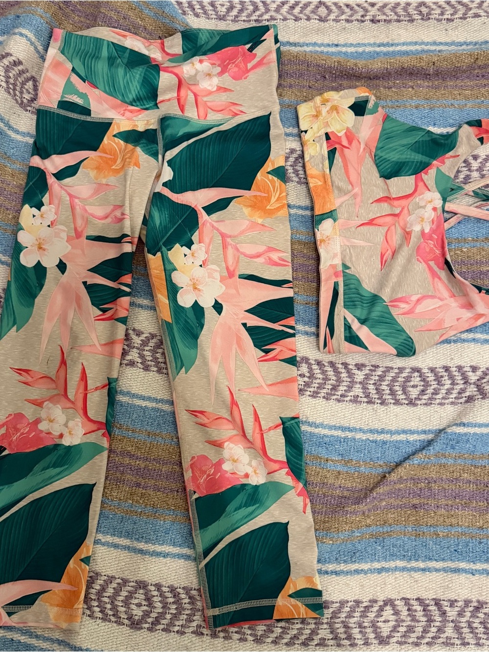 Tropical Floral Matching Workout Yoga Set